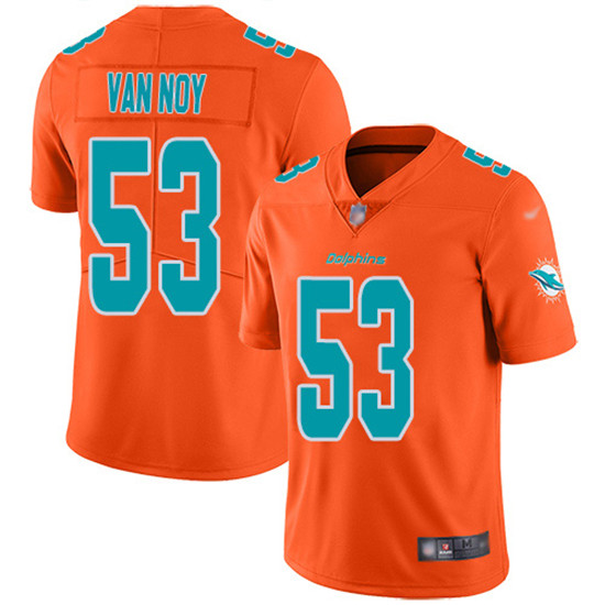 2020 Nike Dolphins #53 Kyle Van Noy Orange Men's Stitched NFL Limited Inverted Legend Jersey