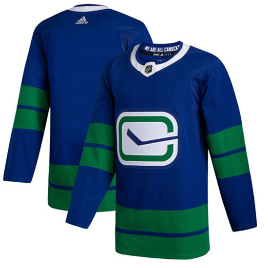 2020 Men's Vancouver Canucks Blank Blue Alternate Authentic Stitched Hockey Jersey