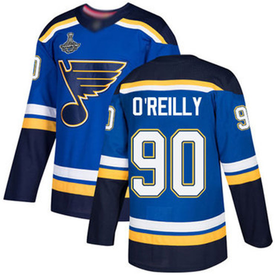 2020 Blues #90 Ryan O'Reilly Blue Home Authentic Stanley Cup Champions Stitched Hockey Jersey