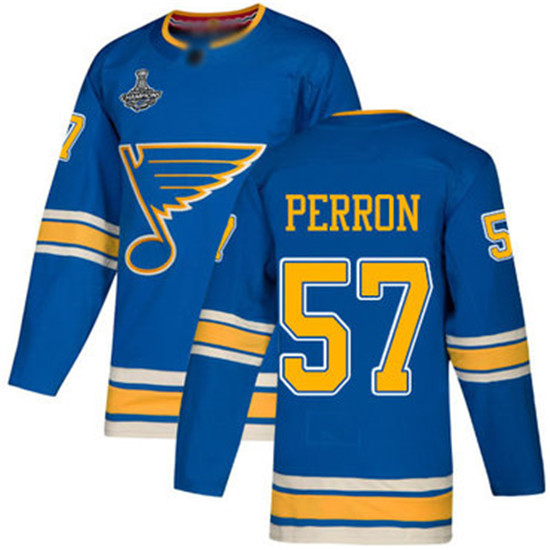 2020 Blues #57 David Perron Blue Alternate Authentic Stanley Cup Champions Stitched Hockey Jersey