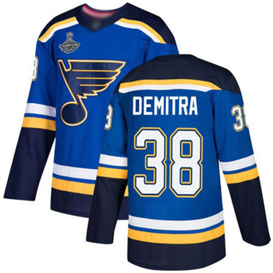 2020 Blues #38 Pavol Demitra Blue Home Authentic Stanley Cup Champions Stitched Hockey Jersey