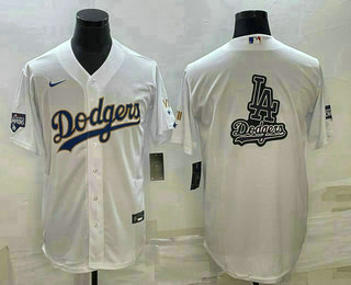 Men's Los Angeles Dodgers White Team Big Logo Cool Base Stitched Baseball Jersey