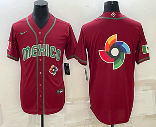 Men's Mexico Baseball 2023 Red World Baseball Big Logo Classic Stitched Jersey