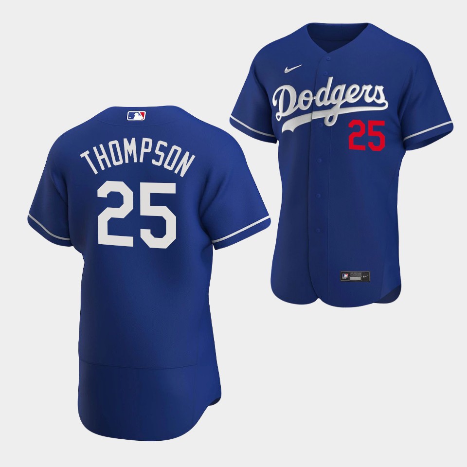 Men's Los Angeles Dodgers #25 Trayce Thompson Royal Flex Base Stitched Jersey