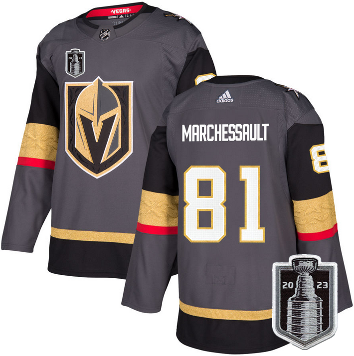 Men's Vegas Golden Knights #81 Jonathan Marchessault Gray 2023 Stanley Cup Final Stitched Jersey