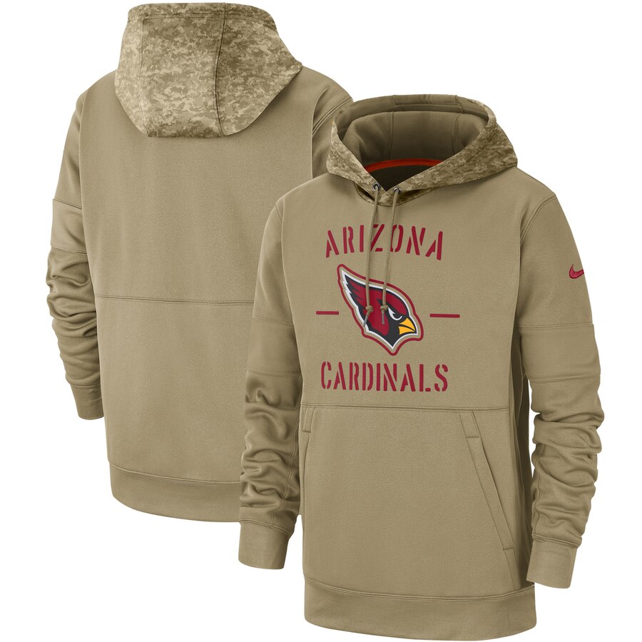 Arizona Cardinals Nike Tan 2019 Salute to Service Sideline Therma Pullover Hoodie