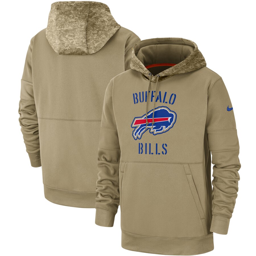 Buffalo Bills Nike Tan 2019 Salute to Service Sideline Therma Pullover Hoodie