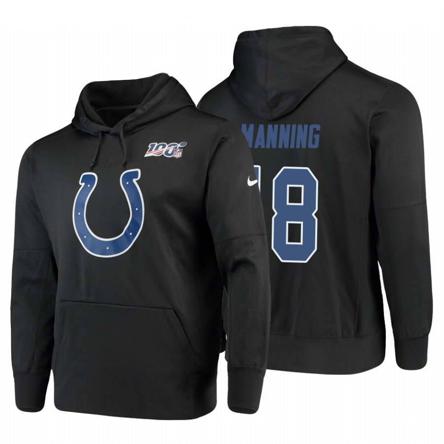 Indianapolis Colts #18 Peyton Manning Nike 100 Primary Logo Circuit Name & Number Pullover Hoodie An