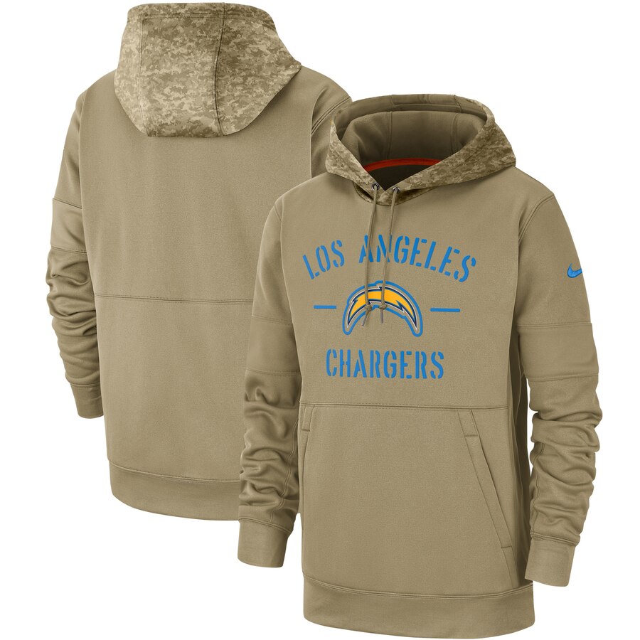 Los Angeles Chargers Nike Tan 2019 Salute to Service Sideline Therma Pullover Hoodie