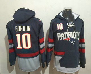 New England Patriots #10 Josh Gordon 2016 Navy Blue Team Color Stitched Hoodie