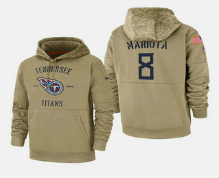 Tennessee Titans #8 Marcus Mariota 2019 Salute to Service Sideline Therma Hoodie