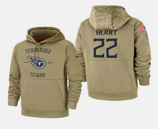 Tennessee Titans #22 Derrick Henry 2019 Salute to Service Sideline Therma Pullover Hoodie