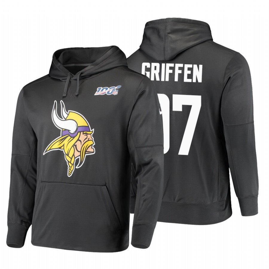 Minnesota Vikings #97 Everson Griffen Nike 100 Primary Logo Circuit Name & Number Pullover Hoodie An