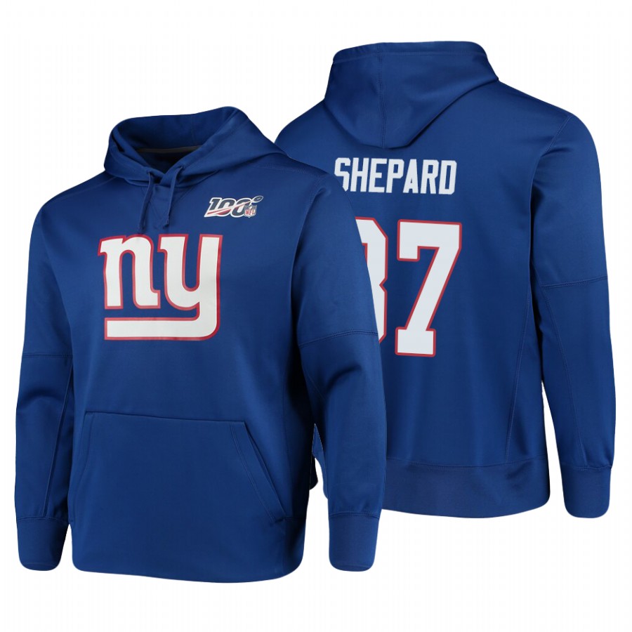 New York Giants #87 Sterling Shepard Nike 100 Primary Logo Circuit Name & Number Pullover Hoodie Roy