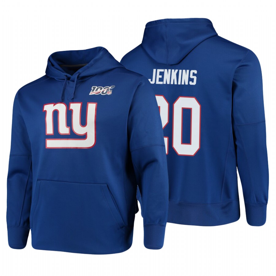 New York Giants #20 Janoris Jenkins Nike 100 Primary Logo Circuit Name & Number Pullover Hoodie Roya