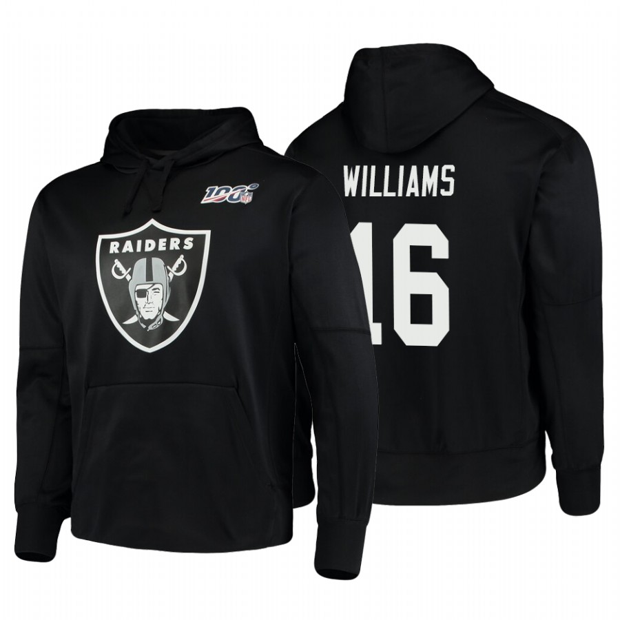 Oakland Raiders #16 Tyrell Williams Nike 100 Primary Logo Circuit Name & Number Pullover Hoodie Blac