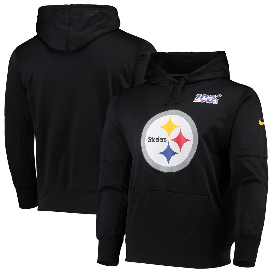 Pittsburgh Steelers Nike 100 Primary Logo Circuit Performance Pullover Hoodie Black