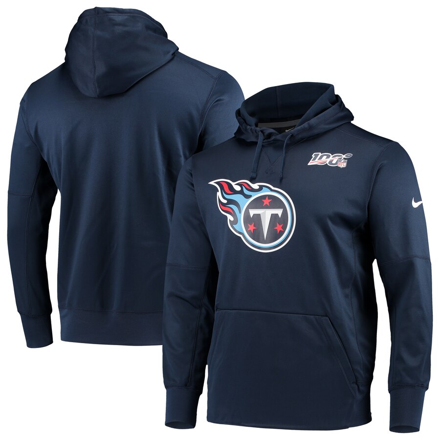 Tennessee Titans Nike 100 Primary Logo Circuit Performance Pullover Hoodie Navy
