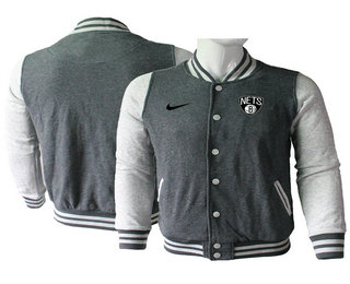 Brooklyn Nets Gray Stitched NBA Jacket