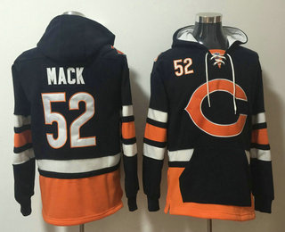 Chicago Bears #52 Khalil Mack NEW Navy Blue Pocket Stitched Pullover Hoodie