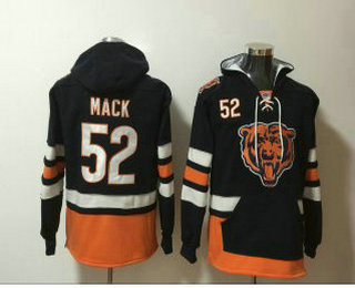 Chicago Bears #52 Khalil Mack Navy Blue Pocket Stitched Pullover Hoodie