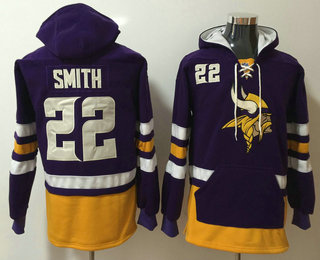 Minnesota Vikings #22 Harrison Smith NEW Purple Pocket Stitched Pullover Hoodie