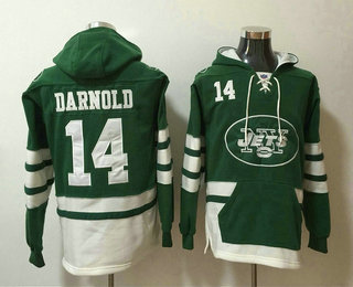 New York Jets #14 Sam Darnold NEW Green Pocket Stitched Pullover Hoodie