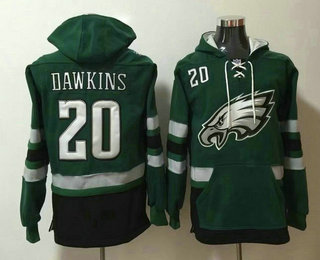 Philadelphia Eagles #20 Brian Dawkins NEW Midnight Green Pocket Stitched Pullover Hoodie