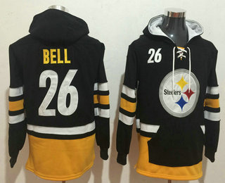 Pittsburgh Steelers #26 Le'Veon Bell NEW Black Pocket Stitched Pullover Hoodie