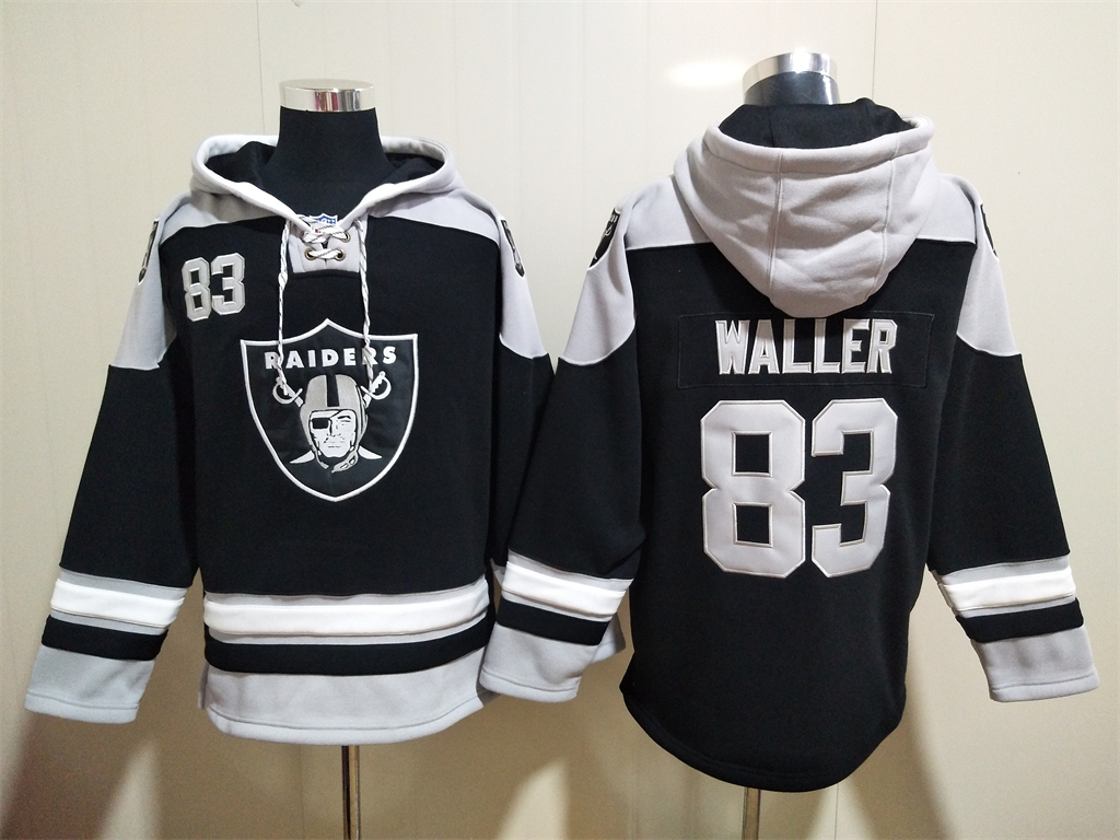 Las Vegas Raiders #83 Darren Waller NEW Black Pocket Stitched Pullover Hoodie