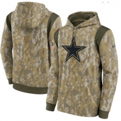 Dallas Cowboys Nike Camo 2021 Salute To Service Therma Performance Pullover Hoodie