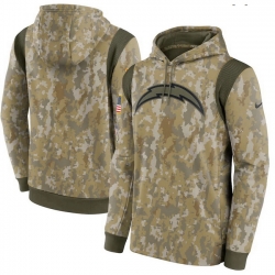 Los Angeles Chargers Nike Camo 2021 Salute To Service Therma Performance Pullover Hoodie