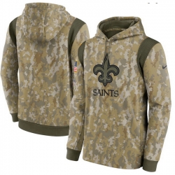 New Orleans Saints Nike Camo 2021 Salute To Service Therma Performance Pullover Hoodie