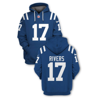 Indianapolis Colts #17 Philip Rivers Blue 2021 Pullover Hoodie