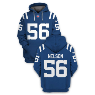 Indianapolis Colts #56 Quenton Nelson Blue 2021 Pullover Hoodie