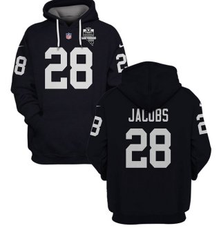 Las Vegas Raiders #28 Josh Jacobs Black 2021 Inaugural Patch Pullover Hoodie