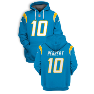 Los Angeles Chargers #10 Justin Herbert Blue 2021 Pullover Hoodie