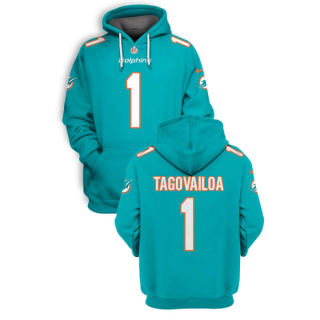 Miami Dolphins #1 Tua Tagovailoa 2021 Aqua Pullover Hoodie