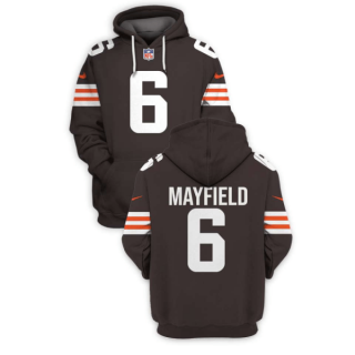 Cleveland Browns #6 Baker Mayfield Brown 2021 New Pullover Hoodie