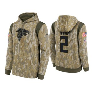 Atlanta Falcons #2 Matt Ryan Camo 2021 Salute To Service Therma Performance Pullover Hoodie