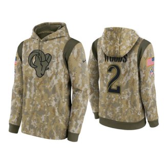 Los Angeles Rams #2 Robert Woods Camo 2021 Salute To Service Therma Performance Pullover Hoodie