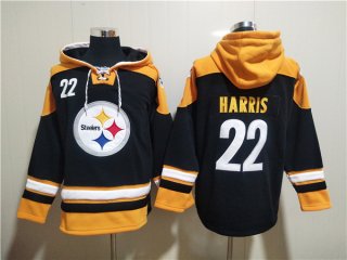 Pittsburgh Steelers #22 Najee Harris Black Ageless Must-Have Lace-Up Pullover Hoodie