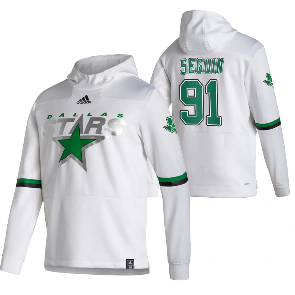 Dallas Stars #91 Tyler Seguin Adidas Reverse Retro Pullover Hoodie White