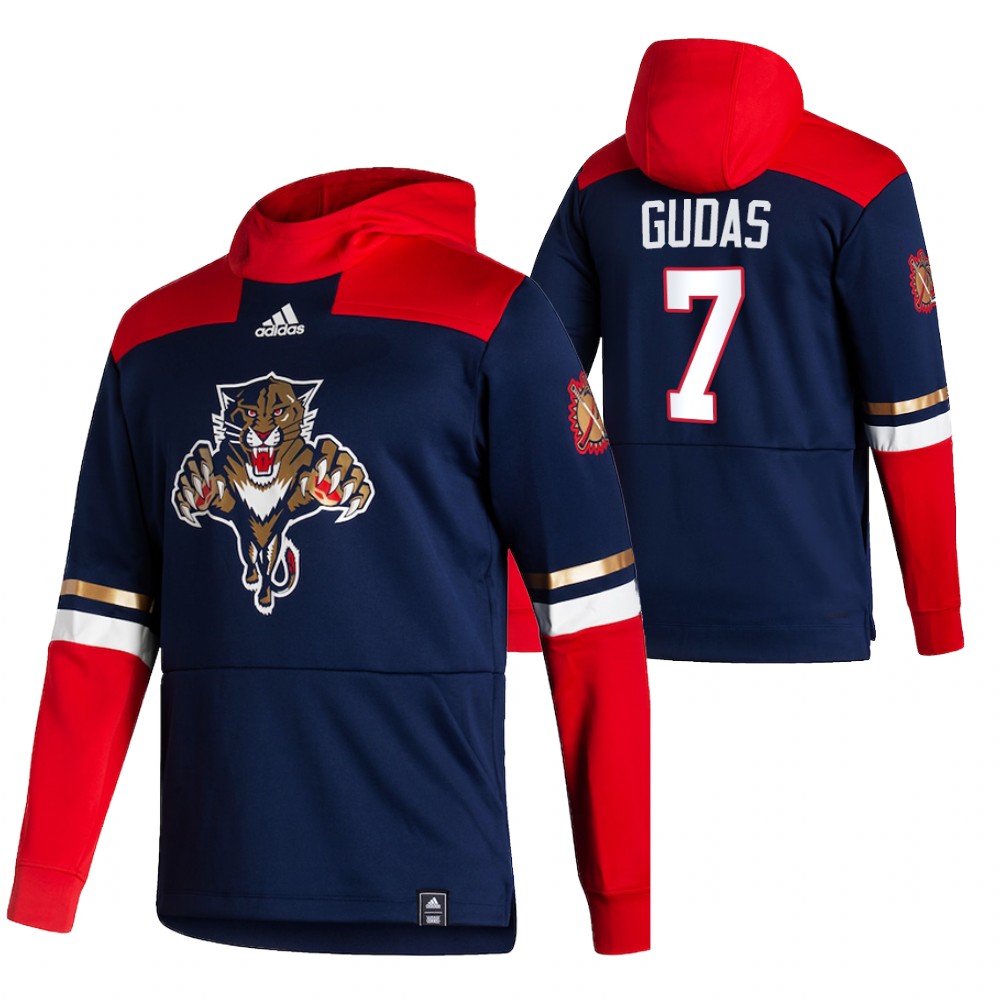 Florida Panthers #7 Radko Gudas Adidas Reverse Retro Pullover Hoodie Navy