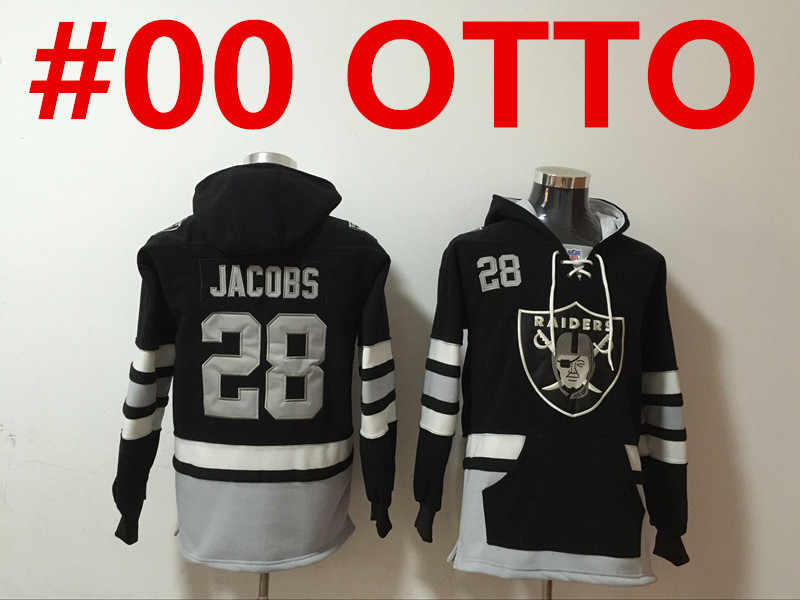 las vegas raiders #00 jim otto new black pocket stitched pullover hoodie