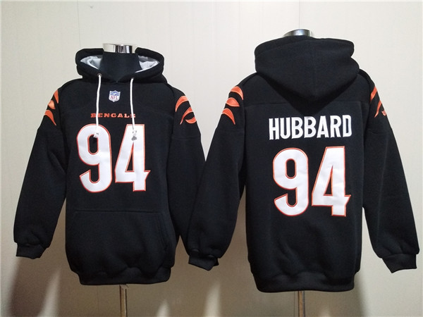 Cincinnati Bengals #94 Sam Hubbard Black Pullover Hoodie