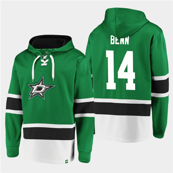 Dallas Stars #14 Jamie Benn Green Ageless Must-Have Lace-Up Pullover Hoodie