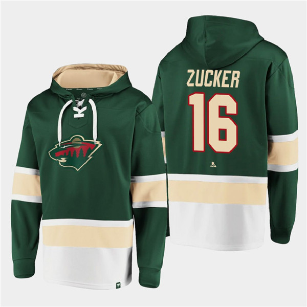 Minnesota Wild #16 Rem Pitlick Green All Stitched Sweatshirt Hoodie