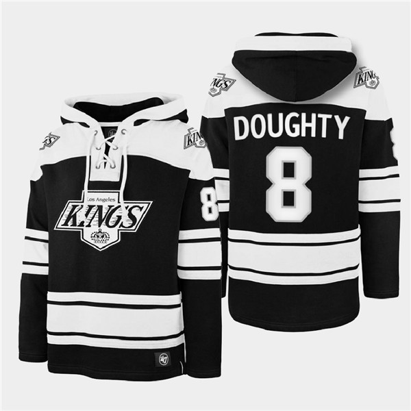 Los Angeles Kings #8 Drew Doughty Black Ageless Must-Have Lace-Up Pullover Hoodie