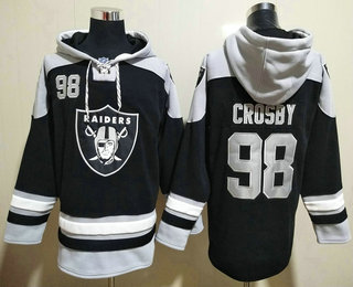 Las Vegas Raiders #98 Maxx Crosby Black Stitched Hoodie